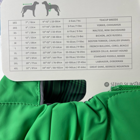 GF Pet Dog Raincoat Reversible Raincoat Green Plaid Size xL - Picture 8 of 9